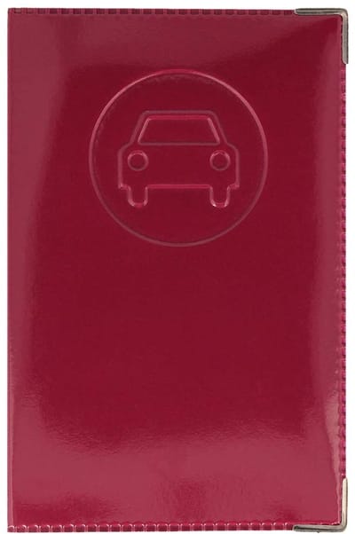 Auto - Gemaakt in Frankrijk - PVC - FRANS PAPIERS - Grijze kaart, rijbewijs, verzekering - 13,8 x 9 cm, Pruim, 13,8 x 9 x 0,5 cm, Klassiek