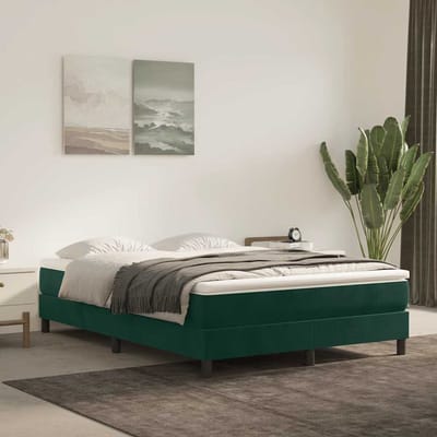 vidaXL - Boxspring - bed - 140x190 - cm - fluweel - donkergroen