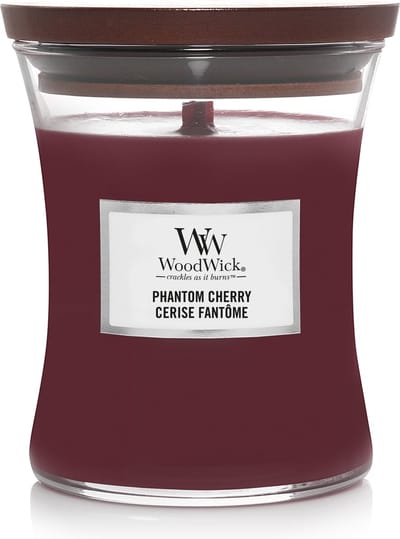 WoodWick Hourglass Medium Geurkaars - Phantom Cherry - 60 branduren