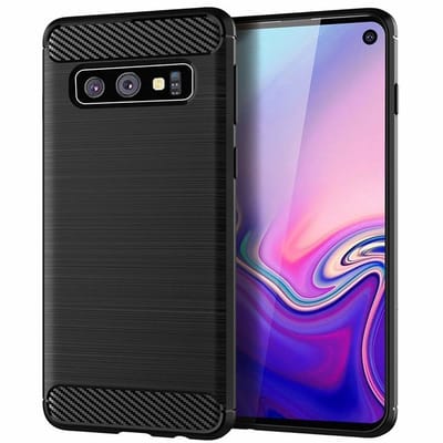 Ntech Soft Brushed Hoesje Geschikt Voor Samsung Galaxy S10+(Plus) - Matt Zwart