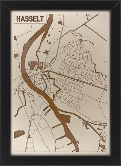 Houten stadskaart van Hasselt