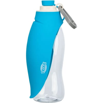 Trixie Drinkfles Siliconen 550ml - Honden Drinkfles met Bakje - Assorti Kleur