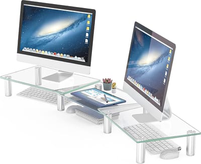 Monitorstandaard verhoger, metalen computerstandaard - Dual Monitor Stand Riser