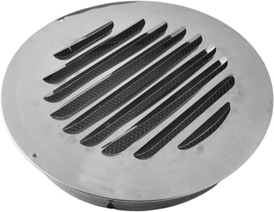 Ventilatie Rooster - Muurrooster Insectengaas - Luchtcirculatie Bevorderen - Stevig Roestvrij Staal - 300mm Buis - Zilverkleurig