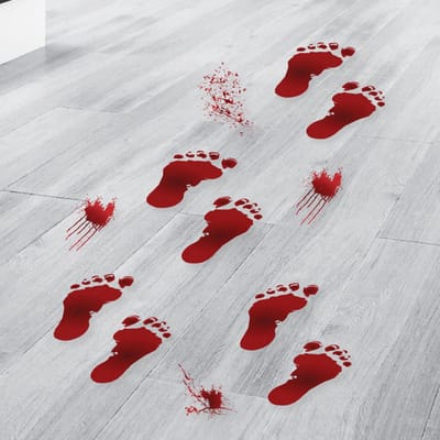 Ginger Ray - Halloween stickers Blood footprints (2 vellen) - Halloween - Halloween Decoratie - Halloween Versiering