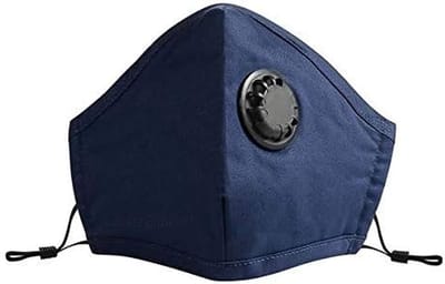 5 Stoffen Mondkapjes - Wasbaar Verstelbaar - Dagelijks Gebruik - Met Ademventiel - 5 Stuks - Blauw