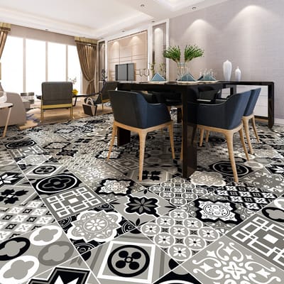 Antislip vloerstickers met beschermlaag - PIAZZO TEGELS - 120x180cm - 24 stickers 30x30cm