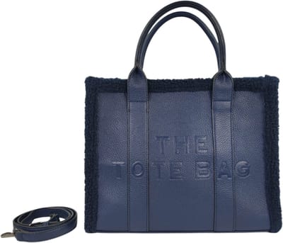 Qischa - Handtas - handtas - teddyrand - large - met extra lange riem - blauw