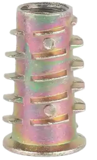 Dailygoods- Inschroefmoer M5 x 8 mm - Zinklegering - 50 Stuks - Zeskantmoeren - Schroefdraadinzetstukken - Voor Houten Meubels - Schroefdraadinzetstuk