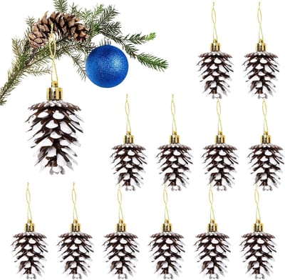 Dailygoods - HERZONE Kerstboomhangers, Dennenappels, Hangers, Decoratie, Om Op Te Hangen, Koffieappels, 12 Stuks