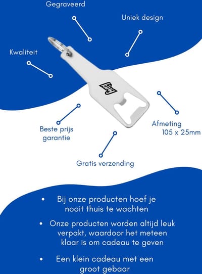 Akyol - king flesopener - Koning - familie vrienden - cadeau - 105 x 25mm