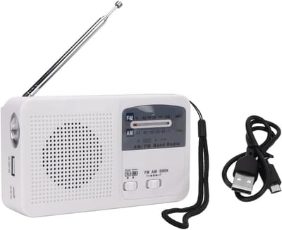 Noodradio met Oplaadbaar Zonnepaneel, Handslinger en AM/FM Ontvangst