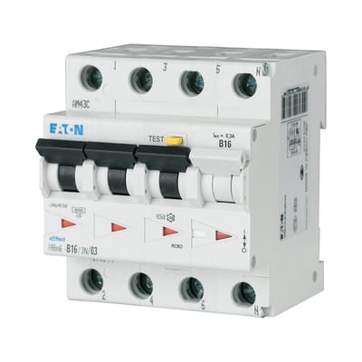 Eaton 170999 Aardlekschakelaar/zekeringautomaat 4-polig 16 A 0.03 A 415 V/AC