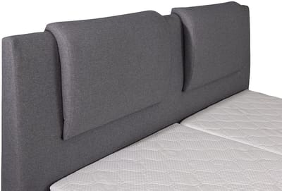 Vente-unique Boxspringbed stof lichtgrijs 2 x 80 x 200 cm