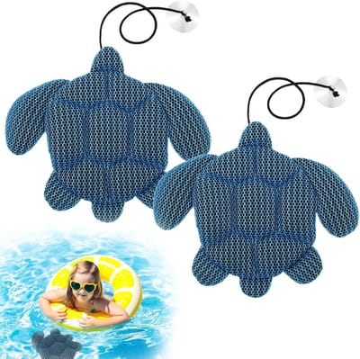 VHV - Jacuzzi spons - Olie absorberende spons - Zwembad spons - Spons - Set van 2 - Herbruikbaar - Schildpad vorm - Voor jacuzzi, spa en zwembad - 27*22*3.5cm - Blauw