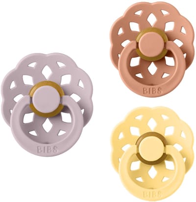 BIBS Boheme Fopspeen set 3 stuks Pale Butter,Peach en Dusky Lilac 0-6 maanden maat 1