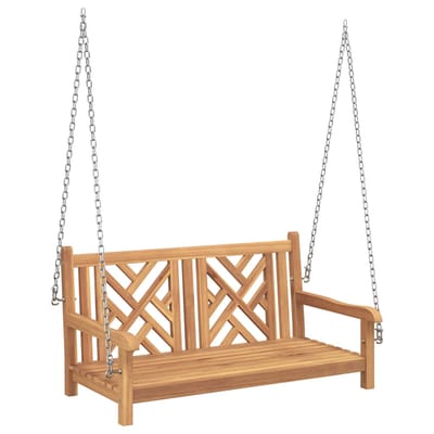 vidaXL - Tuin - Schommelbank - 2 - -zits - 114 - x - 60 - x - 64 - cm - Massief - Teakhout