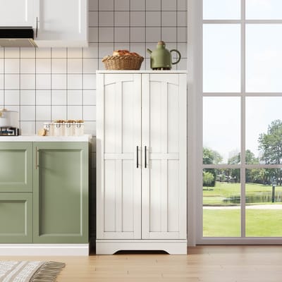 MODFU Keukenkast met LED-Sensorverlichting, 2 Deuren en Verstelbare Planken – Wit, 120x60x40 cm, Geschikt voor Keuken, Eetkamer of Woonkamer
