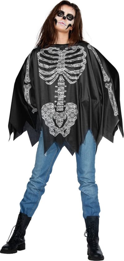 Hongerig Skelet Poncho - Vrouw