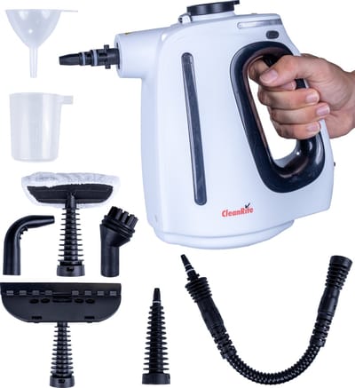 Stoomreiniger 10-in-1 Set - 550 ml - Kledingstomer - Handstomer Kleding - Bank Reiniger - Tapijtreiniger - Handstoomreiniger - Vlekkenreiniger - Stoomapparaat voor Kleding, Bank, Vloer en Meer - Set - Zwart - Cleanrite