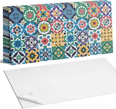 Coloray Plaktegels - Geruite mozaïekpatronen Wandtegel Zelfklevend - 60 cm x 30 cm - Groente Plaktegels - 6 stuks - Rechthoek PVC Tegels - Plaktegels Keuken - Zelfklevende Vloertegels Badkamer - Vinyl Tegels Zelfklevend - Zelfklevende Wandtegels