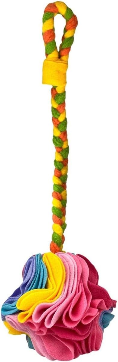 Snuffelbal Hond - Foerageerbol Hondenspeelgoed - Mentale Stimulatie - Zacht Pluche Materiaal - 7.2 x 4.2 x 0.1 cm - Multicolor
