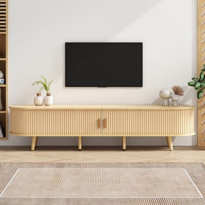 Woonkamer TV-meubel - met opbergruimte - ronde tafelblad - 2 lades - 175 x 40 x 42 cm