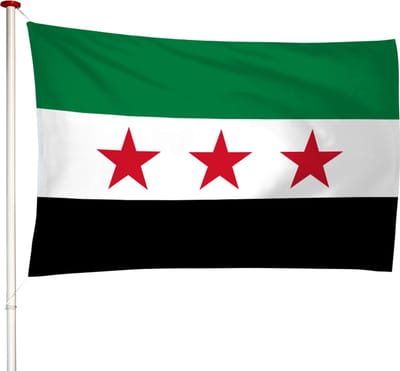 Syrische vlag Syrië 40x60cm - Kwaliteitsvlag - Geschikt voor buiten - 3-draadsgeweven vlaggendoek