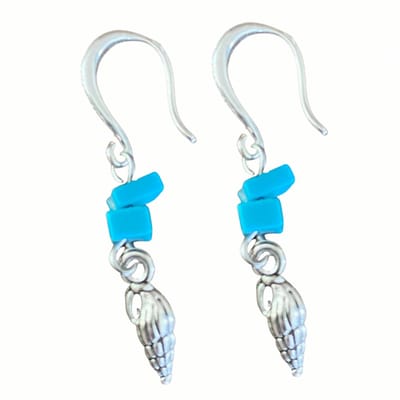 Oorbellen- Schelp- Blauw