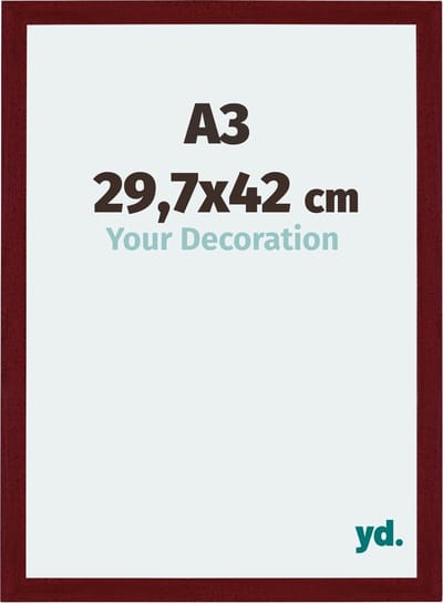 Your Decoration - Fotolijst A3 29,7x42 cm - MDF - Wijnrood Geveegd - Mura