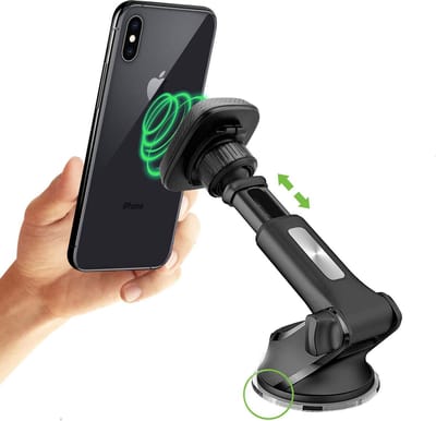 Telefoonhouders Auto - telefoonhouder auto dashboard – auto telefoonhouder - Magneet smartphone houder - Dashboard Raam zuignap – zwart