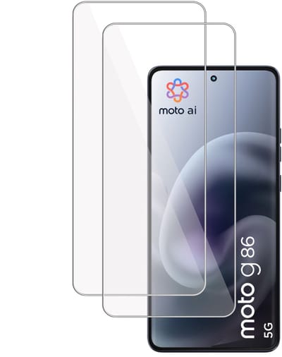 2x TechNow Screenprotector geschikt voor Motorola Moto G86 Screenprotector - Gehard Glas - Rounded - Proteqt+