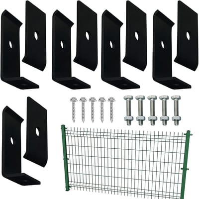 Hekinstallatie set - Reparatie clips - Omheiningen plaatsen - Roestvrij verzinkt staal - 10x5x5 cm - Antraciet