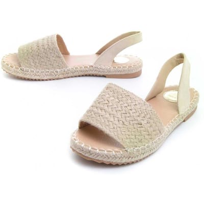 Sandalia Plana Yute Para Mujer.  Montevita  Yuttan4  85441 36 beige