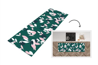 Keukenloper - Loper keuken - Aardbeien - Patronen - Konijnen - 150x50 cm - Keukenloper vinyl