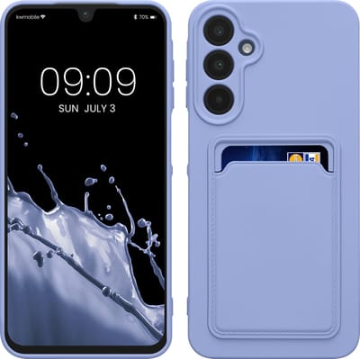kwmobile telefoonhoesje geschikt voor Samsung Galaxy A16 5G - Hoesje met pasjeshouder - TPU case in lavendel