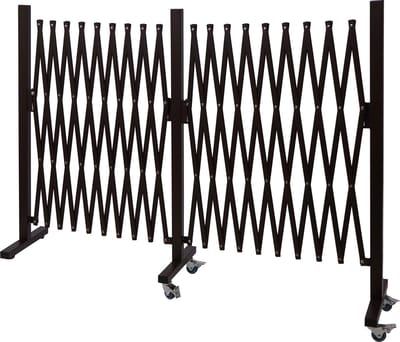 Hekwerkrooster MCW-B34, hekwerk schaarrooster scheidingsrooster, aluminium uitschuifbare wielen bruin ~ hoogte 109cm, breedte 60-530cm