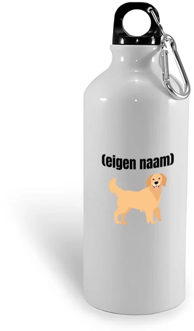 Hacebo® - hond met eigen naam waterfles - Honden - honden liefhebbers - iemand die houdt van honden - verjaardag - cadeau - kado - water fles - 400ML
