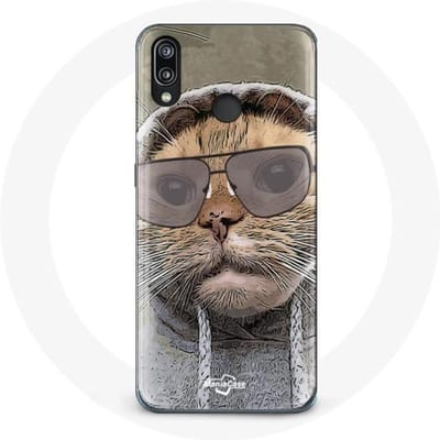 Hoesje voor Huawei P20 Lite Kat met grappige fotokap Dieren
