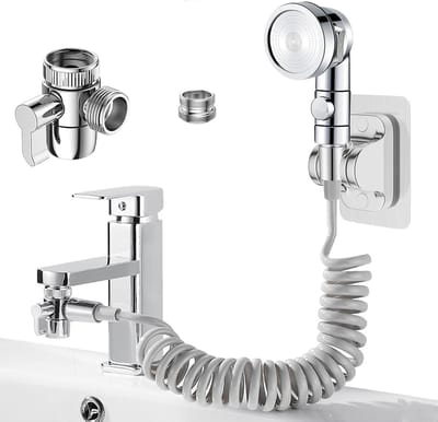 Bidet Handdouche - Bidet Sproeier - Handdouche voor Wastafel - kraan douche - Inclusief 3m slang, T-stuk & wandhouder - Ideaal voor Shampoo, Babybad & Huisdier Was - Zliver