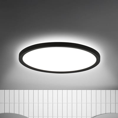B.K.Licht Move - LED Badkamerverlichting - plafondlamp met bewegingsmelder - plafonniere met indirect licht - Ø29 cm - zwart