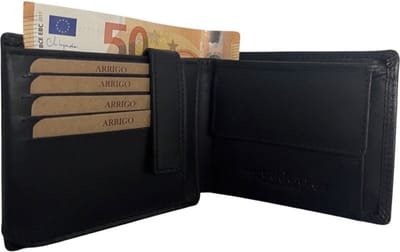 Heren Portemonnee Leer - Zwart - RFID - Anti Skim - Portefeuille Heren - Portemonnee - Pasjes