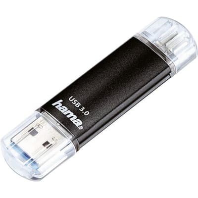 Hama FlashPen Laeta Twin USB-stick smartphone/tablet Zwart 128 GB USB-A 3.2 Gen 1, Micro-USB 2.0