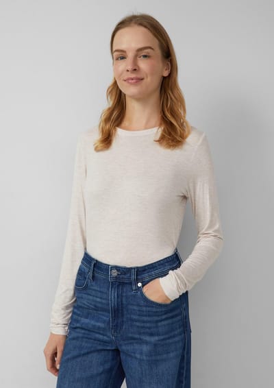 s.Oliver - female - Fijne lange mouw van stretchviscose in een slanke pasvorm