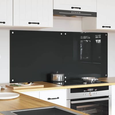 vidaXL - Keukenachterwand - 2 - st - Donkergrijs - 70 - x - 60 - cm - gehard - glas
