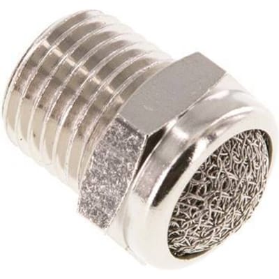 NPT 1/4'' Vernikkeld Messing Compact Pneumatische Geluiddemper 1.4301 Draadgaas [5 Stuks]
