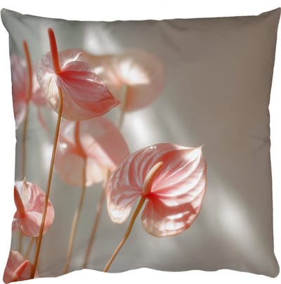 Sierkussens - Kussentjes Woonkamer - 50x50 cm - Bloemen - Stelen - Roze - Schaduw