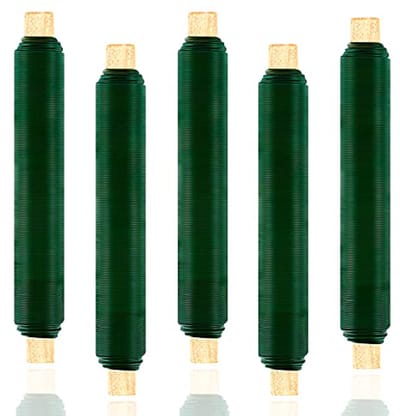 Bloemwikkeldraadset - 5 stuks, Groen, 35 m, 0,65 mm Dikte