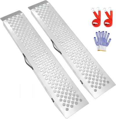Stalen Laadhelling - Oprijplaat Motor - Voertuigen Laden - Antislip Oppervlak - 120 cm - Zilverkleurig