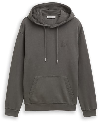 Tom Tailor Denim - Overdyed hoodie sweatshirt - Maat M - Black